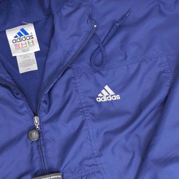Adidas Anorak Jacket Mens 90s Half Zip Pull Over Windbreaker, Navy, Medium - Picture 6 of 10